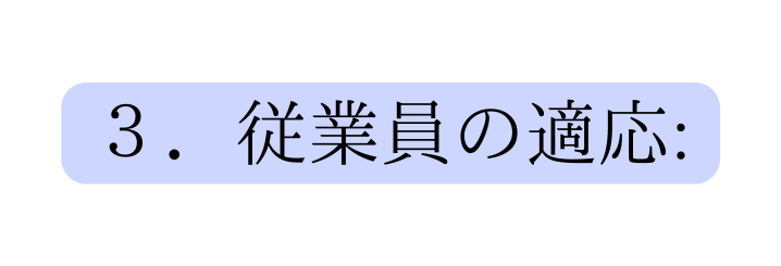 ３ 従業員の適応